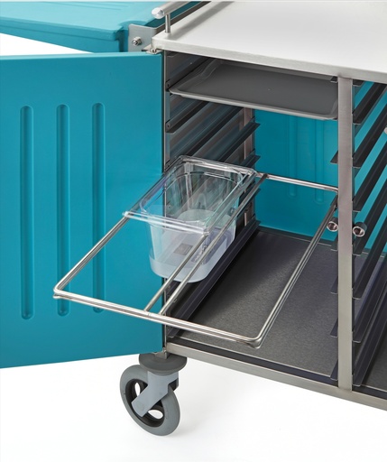 [03.06.0076] Tiroir inox pour 4 bacs GN 1/4